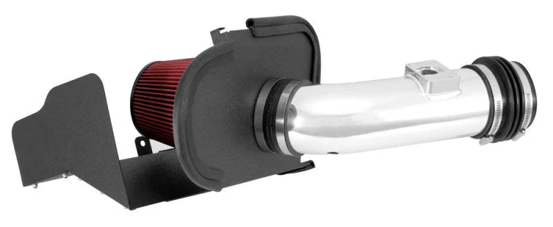 Spectre 03-07 Ford SD V8-6.7L DSL Air Intake Kit - Polished w/Red Filter - Installation View