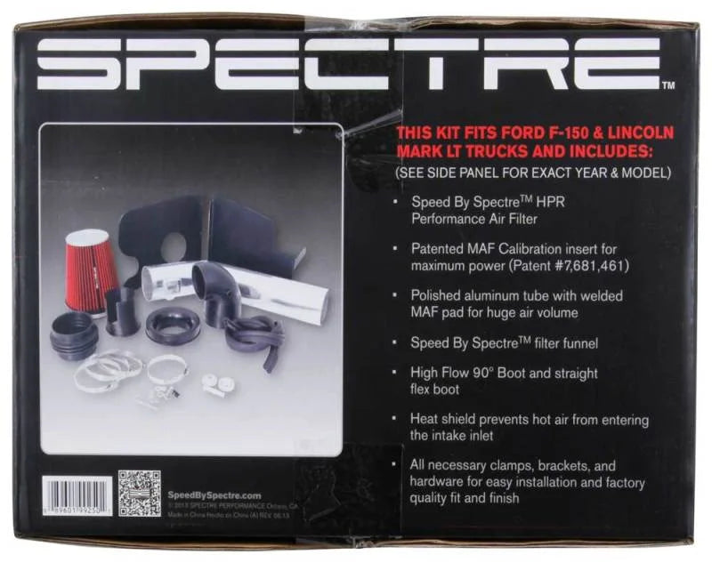 Spectre 04-08 Ford F150 V8-5.4L F/I Air Intake Kit - Clear Anodized w/Red Filter - Additional View 5