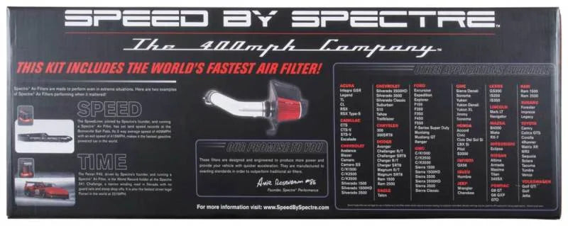 Spectre 04-08 Ford F150 V8-5.4L F/I Air Intake Kit - Clear Anodized w/Red Filter - Additional View 7