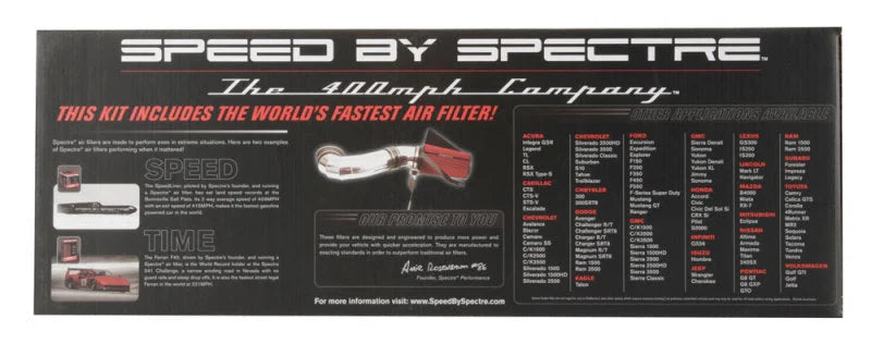 Spectre 05-09 Ford Mustang GT V8-4.6L F/I Air Intake Kit - Polished w/Red Filter - Additional View 5
