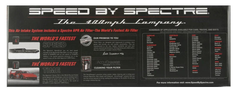 Spectre 05-10 Chrysler 300C V8-5.7/6.1L F/I Air Intake Kit - Polished w/Red Filter - Back View