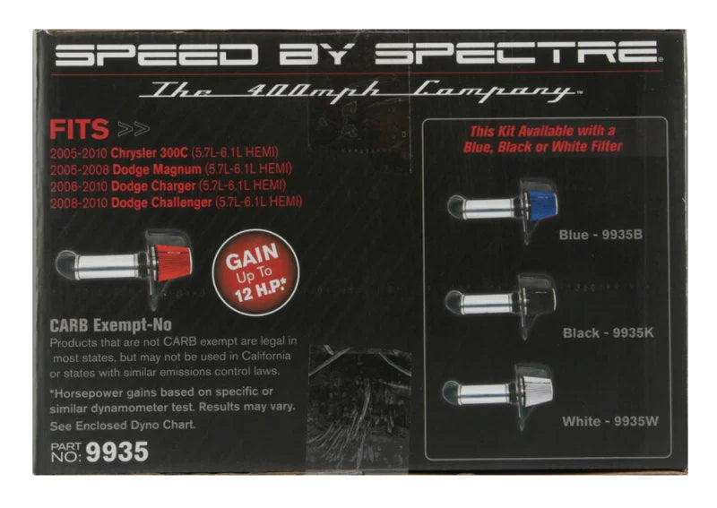 Spectre 05-10 Chrysler 300C V8-5.7/6.1L F/I Air Intake Kit - Polished w/Red Filter - Additional View 6