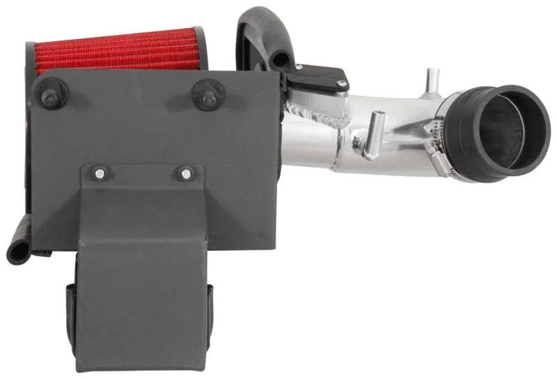Spectre 08-16 Ford Fiesta 1.6L Air Intake Kit - Polished w/Red Filter - Side View