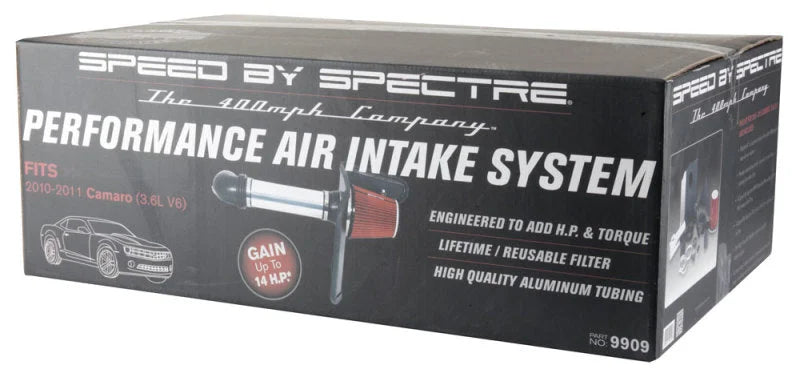 Spectre 10-11 Chevy Camaro V6-3.6L F/I Air Intake Kit - Clear Anodized w/Red Filter - Additional View 5