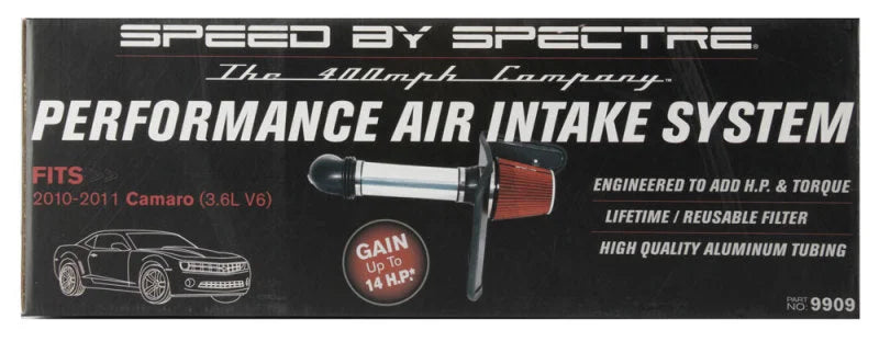 Spectre 10-11 Chevy Camaro V6-3.6L F/I Air Intake Kit - Clear Anodized w/Red Filter - Additional View 7