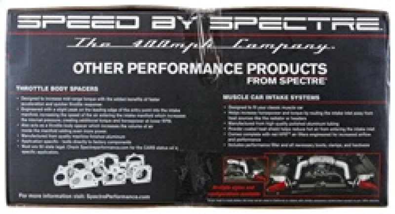 Spectre 10-12 Chevy Camaro V8-6.2L F/I Air Intake Kit - Clear Anodized w/Red Filter - Additional View 9
