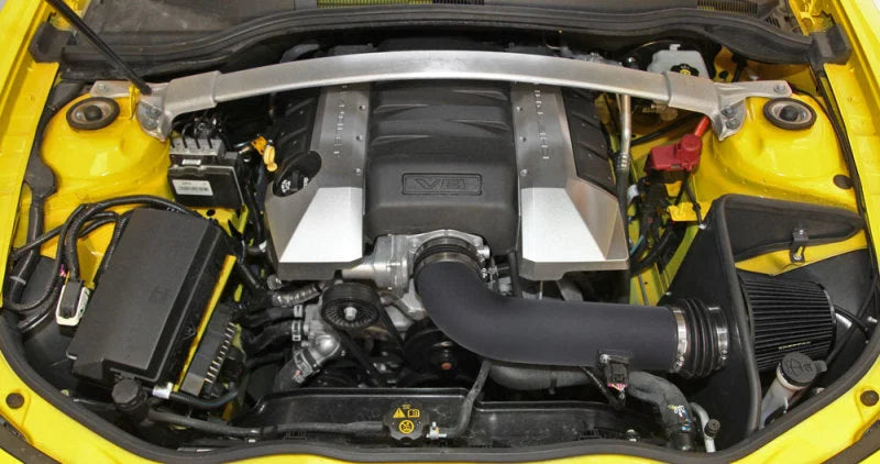 Spectre 10-15 Chevy Camaro V8-6.2L F/I Air Intake Kit - Black w/ Black Filter - Side View