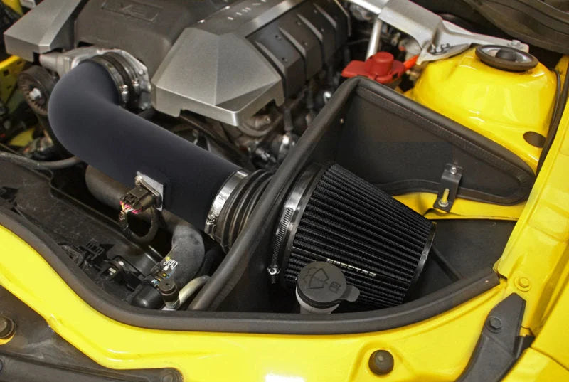 Spectre 10-15 Chevy Camaro V8-6.2L F/I Air Intake Kit - Black w/ Black Filter - Back View