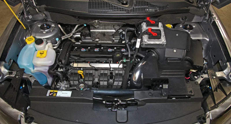 Spectre 11-16 Jeep Patriot L4-2.0L F/I Air Intake Kit - Polished w/Red Filter - Side View