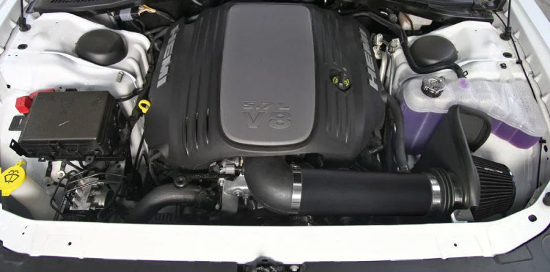 Spectre 11-19 Dodge Challenger/Charger 5.7L V8 Air Intake Kit - Black w/Black Filter - Side View