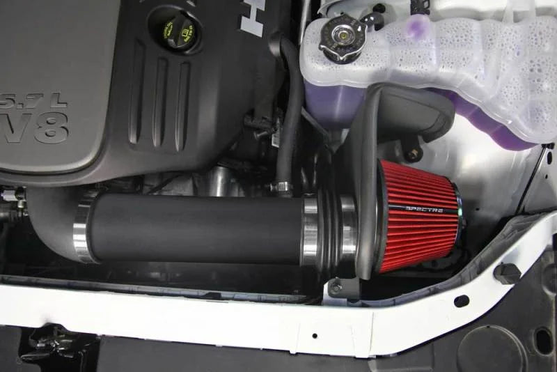 Spectre 11-19 Dodge Challenger/Charger 5.7L V8 Air Intake Kit - Black w/Black Filter - Back View