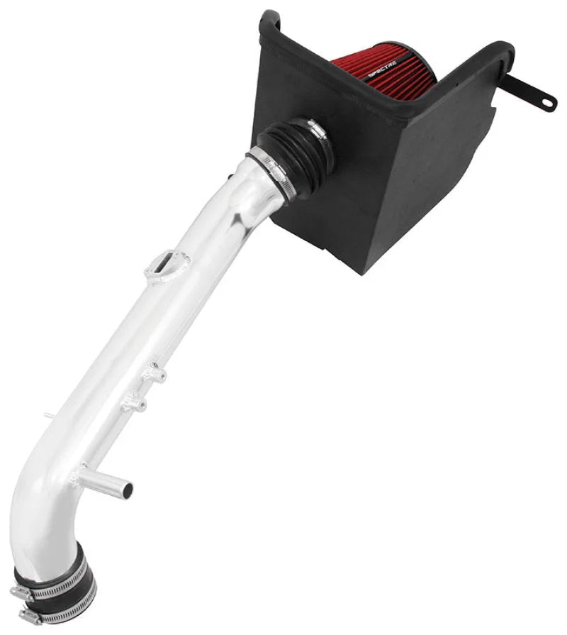 Spectre 12-16 Toyota Tacoma 2.7L F/I Air Intake Kit - Polished w/Red Filter - Side View