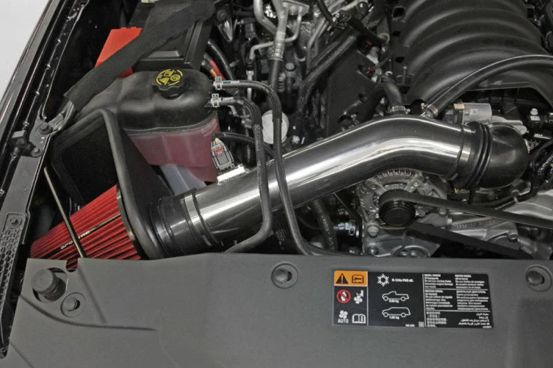 Spectre 14-15 GM Silverado/Sierra V8-5.3L F/I Air Intake Kit - Polished w/Red Filter - Side View