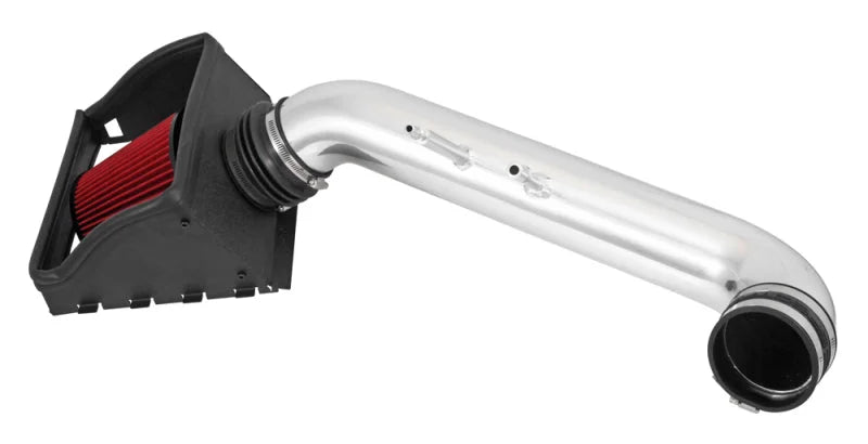 Spectre 15-18 Ford F150 V8-5.0L F/I Air Intake Kit - Polished w/Red Filter - Installation View