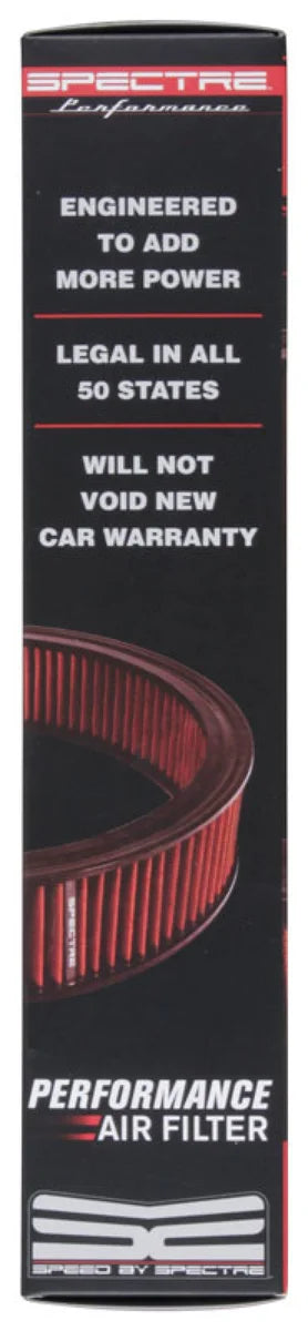 Spectre 1985 Cadillac Seville 5.7L V8 DSL Air Filter 14in. X 3in. - Red - Back View