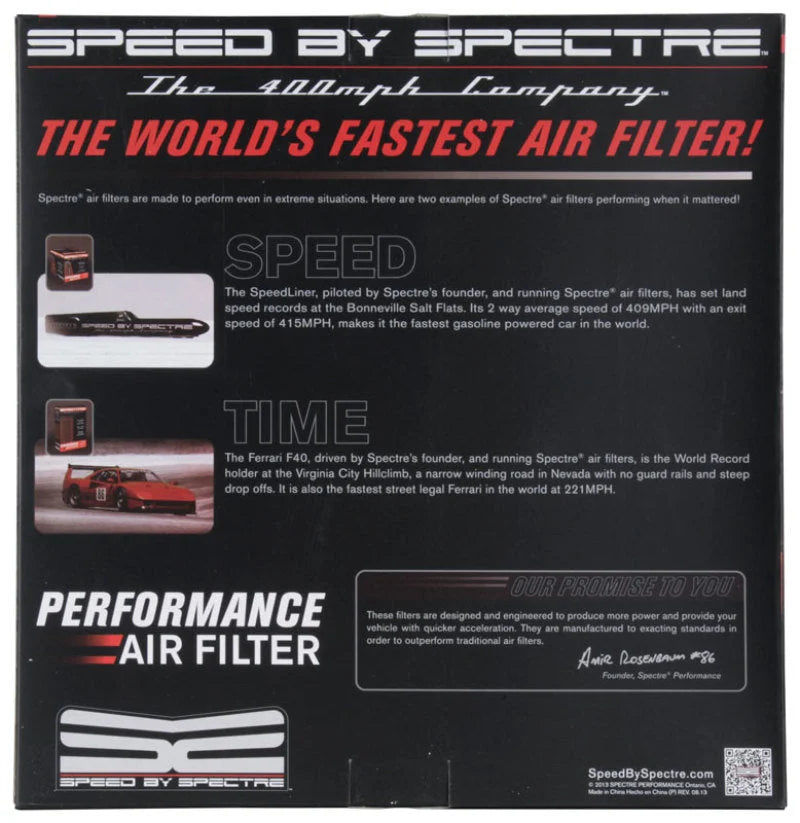 Spectre 1985 Cadillac Seville 5.7L V8 DSL Air Filter 14in. X 3in. - Red - Additional View 6