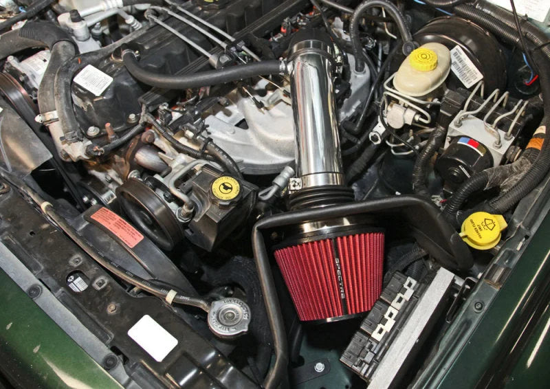 Spectre 91-01 Jeep Cherokee L6-4.0L F/I Air Intake Kit - Polished w/Red Filter - Side View