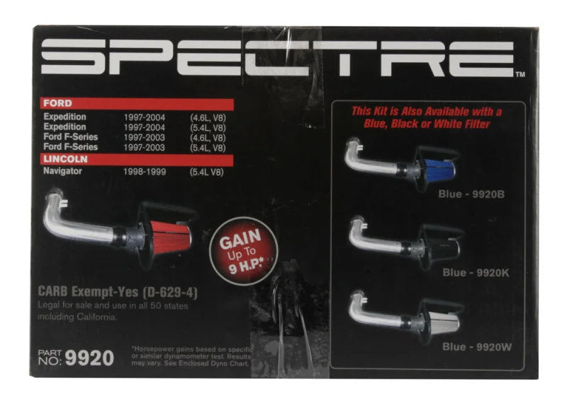 Spectre 97-03 Ford Expedition V8-4.6/5.4L F/I Air Intake Kit - Polished w/Red Filter - Additional View 6
