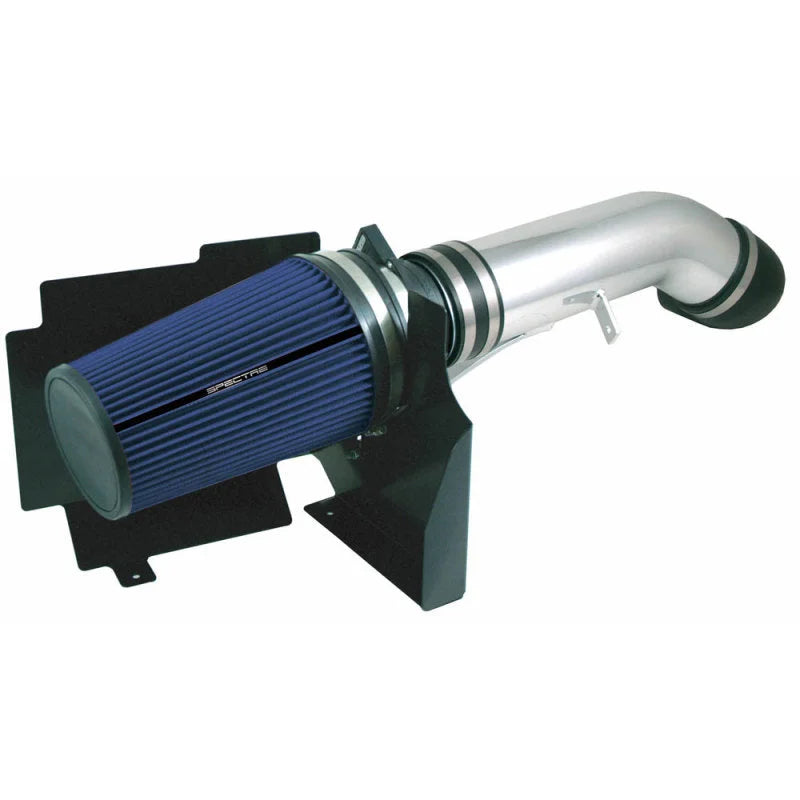 Spectre 99-07 GM Truck V8-4.8/5.3/6.0L F/I Air Intake Kit - Clear Anodized w/Blue Filter - Side View