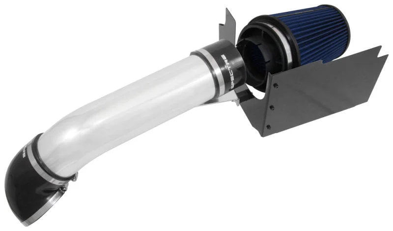 Spectre 99-07 GM Truck V8-4.8/5.3/6.0L F/I Air Intake Kit - Clear Anodized w/Blue Filter - Back View