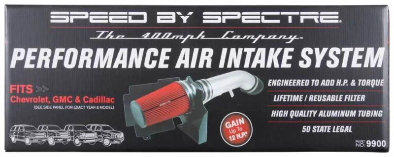 Spectre 99-07 GM Truck V8-4.8/5.3/6.0L F/I Air Intake Kit - Clear Anodized w/Red Filter - Additional View 7