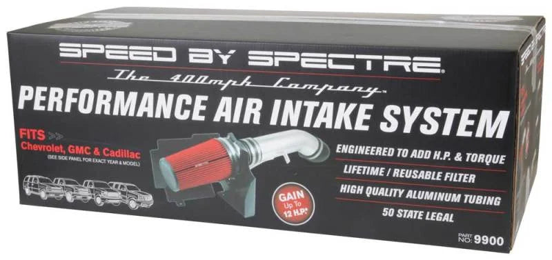 Spectre 99-07 GM Truck V8-4.8/5.3/6.0L F/I Air Intake Kit - Clear Anodized w/Red Filter - Additional View 9