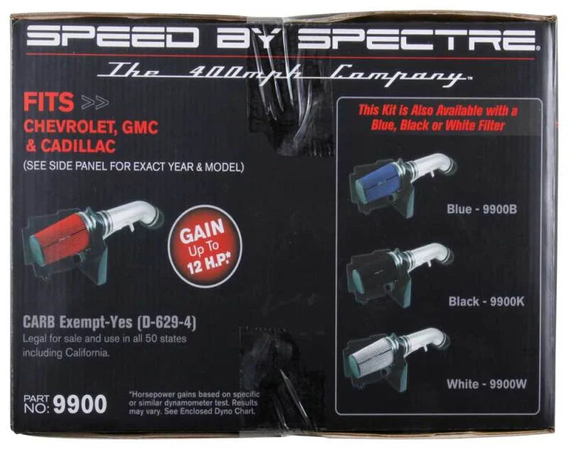 Spectre 99-07 GM Truck V8-4.8/5.3/6.0L F/I Air Intake Kit - Clear Anodized w/Red Filter - Additional View 11
