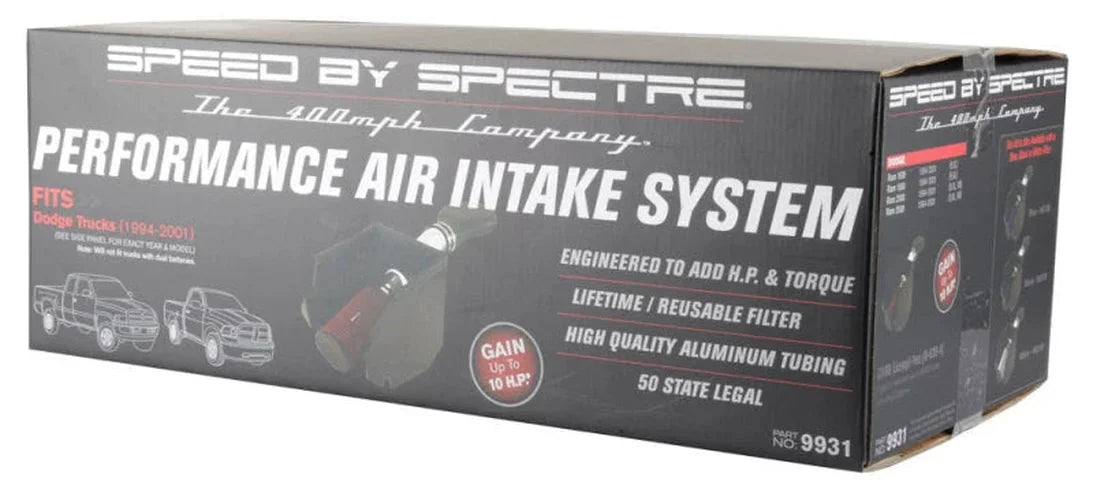 Spectre 94-01 Dodge RAM 1500/2500 V8-5.2/5.9L F/I Air Intake Kit - Polished w/Red Filter - Additional View 5