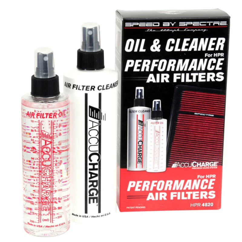 Spectre Accucharge Kit for HPR Filters (Includes 12oz. Cleaner / 8oz. Oil) - Side View