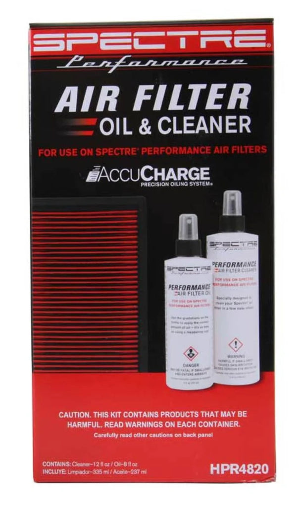 Spectre Accucharge Kit for HPR Filters (Includes 12oz. Cleaner / 8oz. Oil) - Detail View