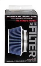 Load image into Gallery viewer, Spectre Adjustable Conical Air Filter 2-1/2in. Tall (Fits 3in. / 3-1/2in. / 4in. Tubes) - Blue - Installation View
