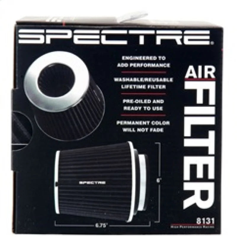 Spectre Adjustable Conical Air Filter 5-1/2in. Tall (Fits 3in. / 3-1/2in. / 4in. Tubes) - Black - Back View