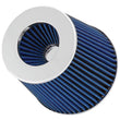 Load image into Gallery viewer, Spectre Adjustable Conical Air Filter 5-1/2in. Tall (Fits 3in. / 3-1/2in. / 4in. Tubes) - Blue - Side View
