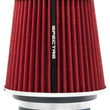 Load image into Gallery viewer, Spectre Adjustable Conical Air Filter 5-1/2in. Tall (Fits 3in. / 3-1/2in. / 4in. Tubes) - Red - Main Product View
