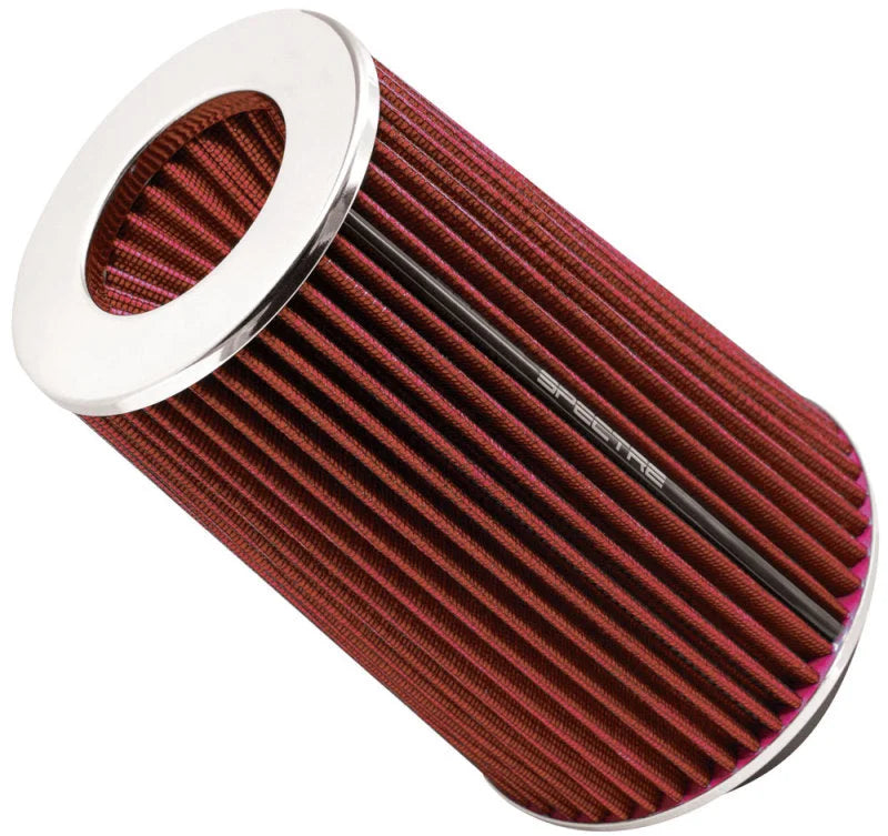 Spectre Adjustable Conical Air Filter 9-1/2in. Tall (Fits 3in. / 3-1/2in. / 4in. Tubes) - Red - Side View