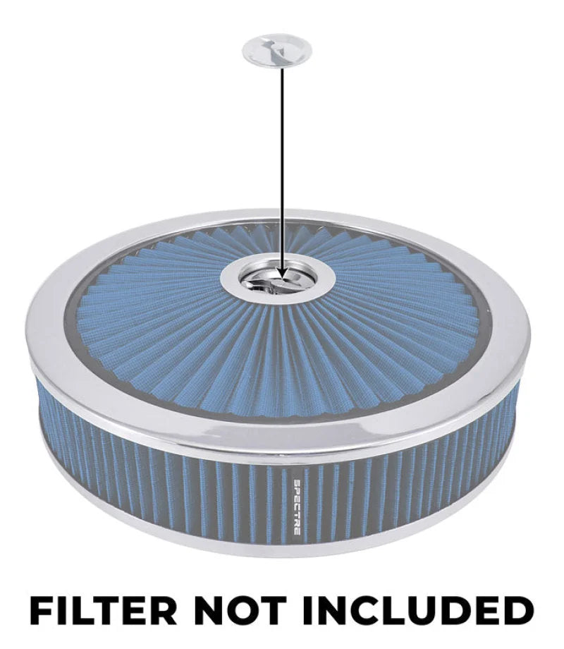 Spectre Air Cleaner Nut Low Profile (Fits 1/4in.-20 Threading) - Chrome - Side View