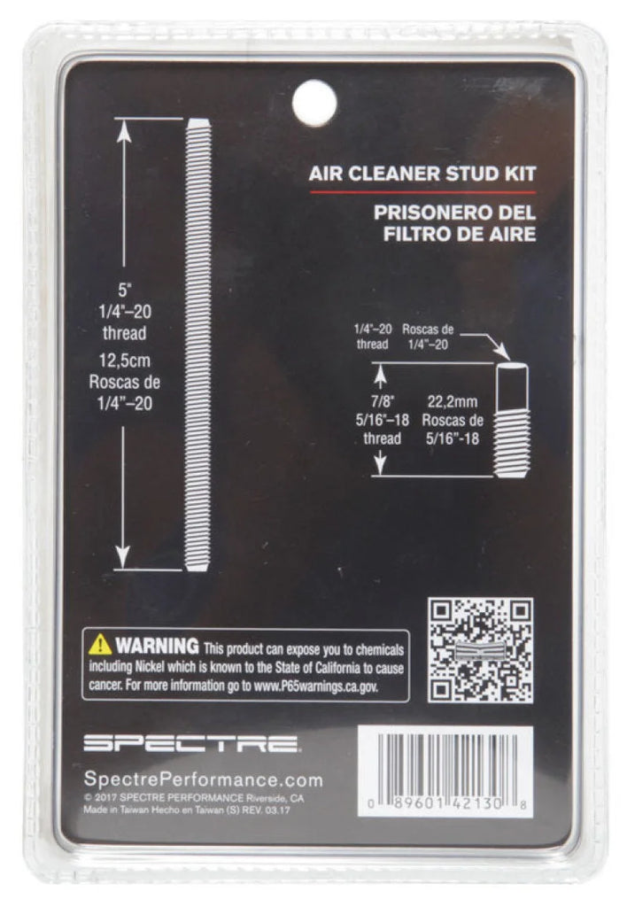 Spectre Air Cleaner Stud Kit - Unfinished - Installation View