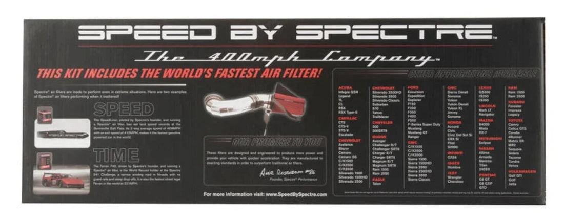 Spectre 05-09 Ford Mustang GT V8-4.6L F/I Air Intake Kit - Polished w/Red Filter - Additional View 5