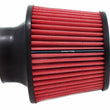 Load image into Gallery viewer, Spectre Conical Air Filter / Round Tapered 3in. - Red - Side View