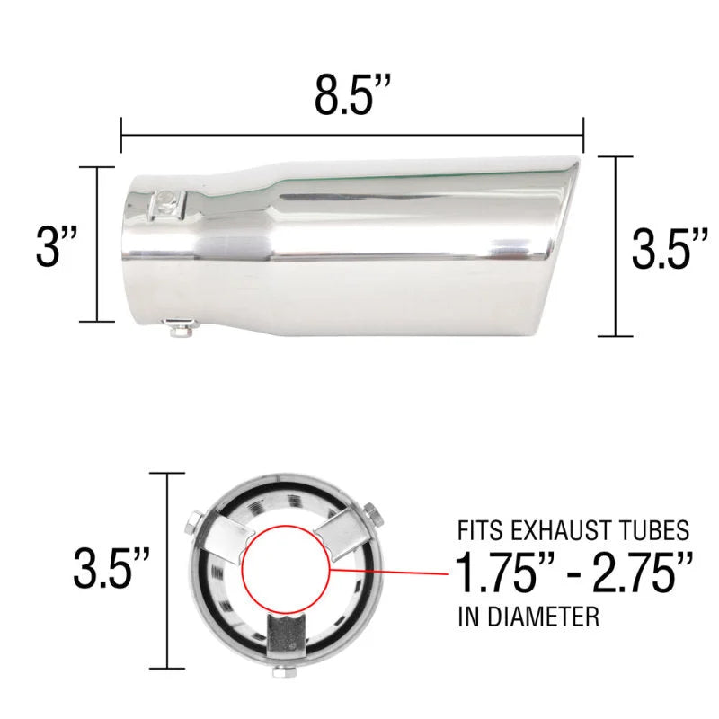 Spectre Exhaust Tip 3-1/2in. OD / Slant - Additional View 5