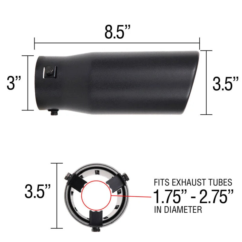 Spectre Exhaust Tip 3-1/2in. OD / Slant - Black - Additional View 9