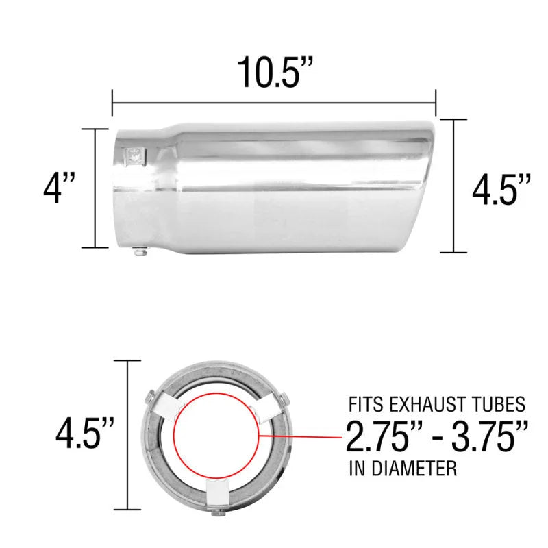 Spectre Exhaust Tip 4-1/2in. OD / Slant - Back View