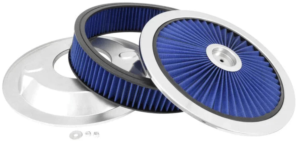 Spectre ExtraFlow HPR Air Cleaner Assembly 14in. x 3in. - Blue - Side View