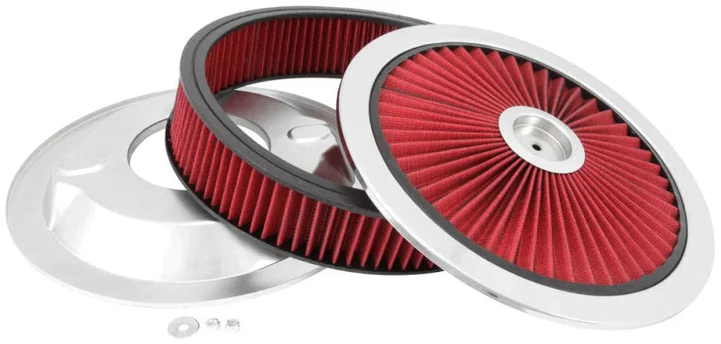 Spectre ExtraFlow HPR Air Cleaner Assembly 14in. x 3in. - Red - Side View