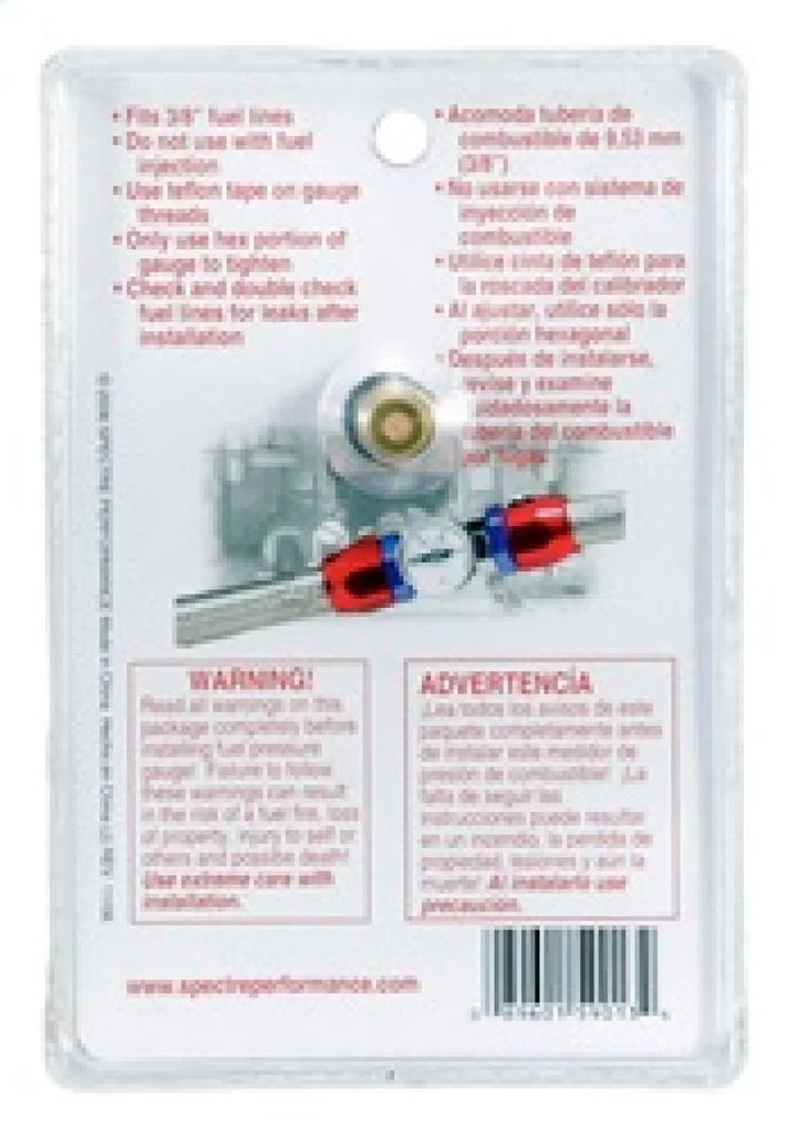 Spectre Fuel Pressure Gauge 0-15psi - Side View