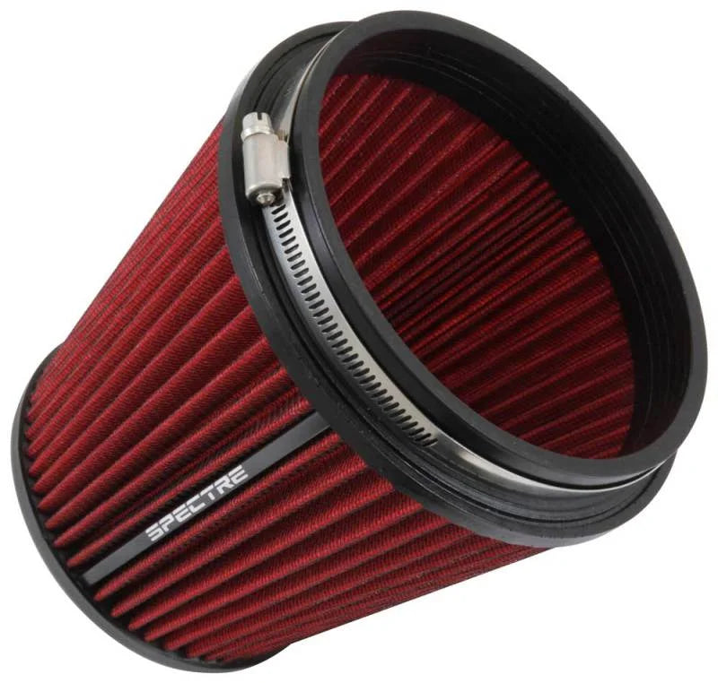 Spectre HPR Conical Air Filter 6in. Flange ID / 7.313in. Base OD / 7in. Tall - Red - Detail View