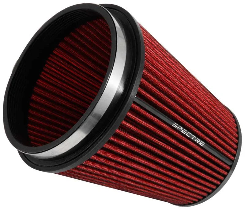 Spectre HPR Conical Air Filter 6in. Flange ID / 7.719in. Base OD / 8.5in. Tall - Red - Side View
