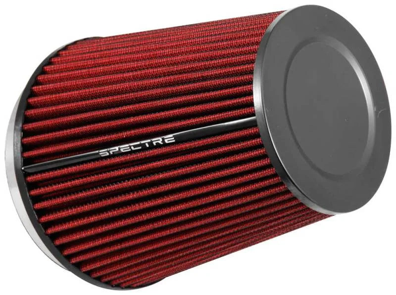 Spectre HPR Conical Air Filter 6in. Flange ID / 7.719in. Base OD / 8.5in. Tall - Red - Detail View