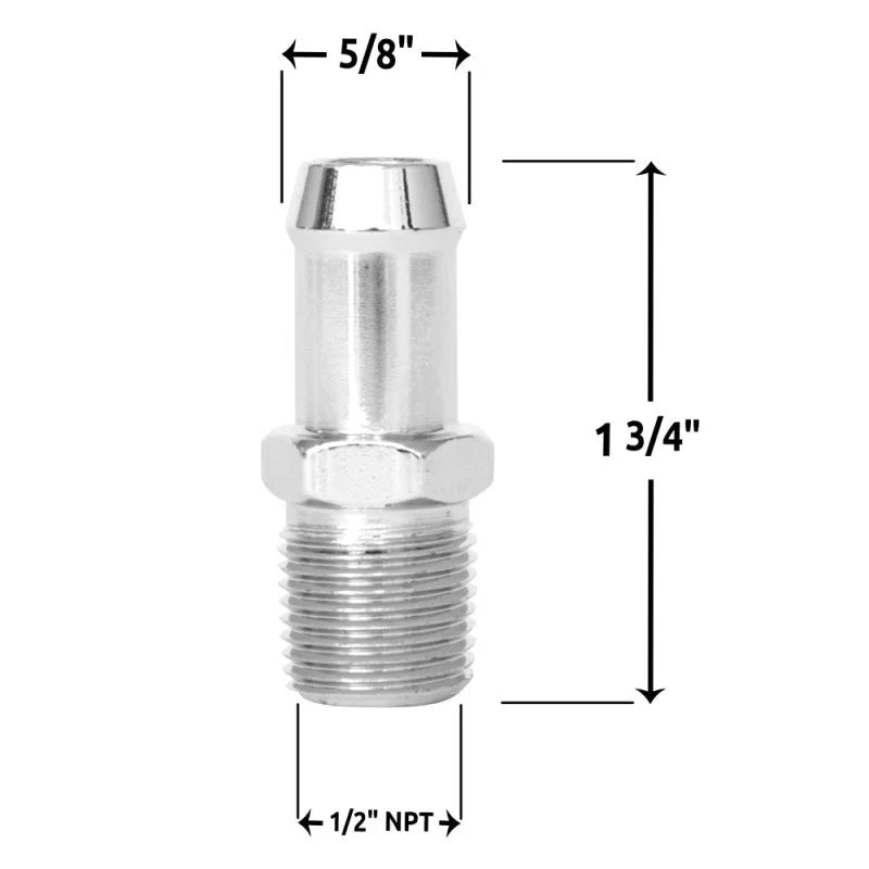 Spectre Heater Hose Fitting 5/8in. - Chrome - Detail View