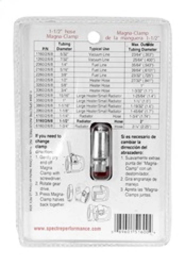 Spectre Magna-Clamp Hose Clamp 1-1/2in. - Red/Blue - Back View